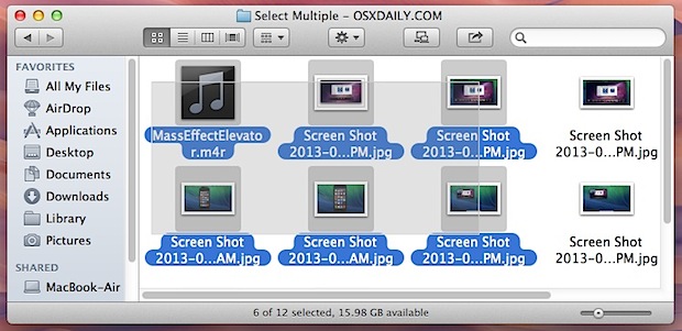 select multiple files at once for printing on mac